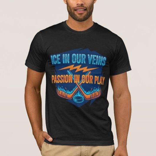 T-shirt Ice Hockey Sticks & Puck: Motivational Quote  (Devant)