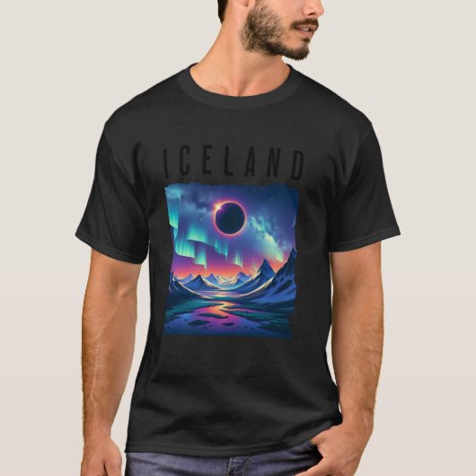 T-shirt Iceland Eclipse 2026 August 12 Total Solar Eclipse (Devant)