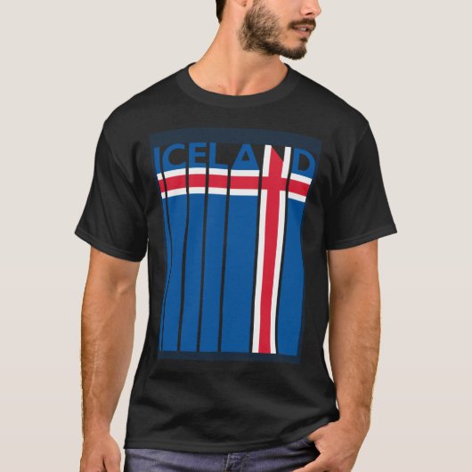 T-shirt Iceland Vintage Icelandic Flag Vacation (Devant)