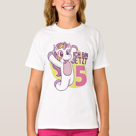 T-shirt Ich Bin Jetzt 5 unicorne (Devant)