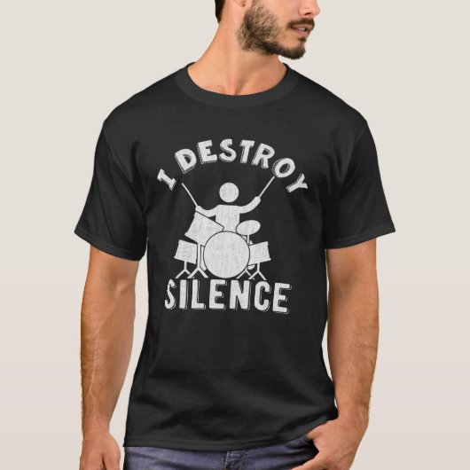 T-shirt Ich Destöre Silence Drum Set Drum Player (Devant)