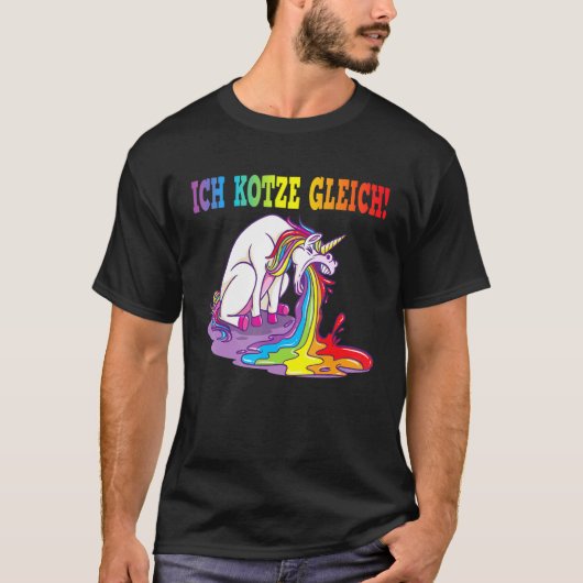 T-shirt Ich Kotz Ggleich Unicorn Spit Evil (Devant)
