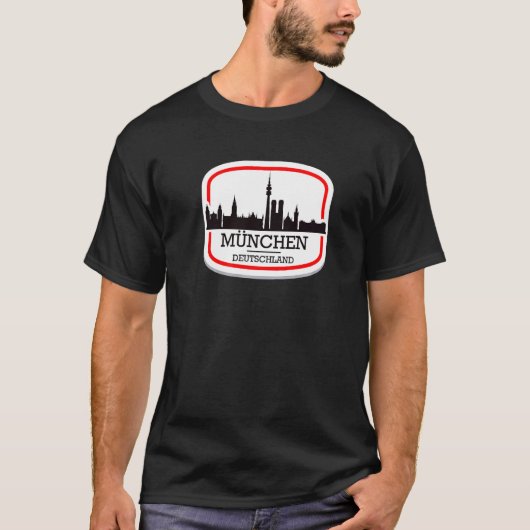 T-shirt Ich Liebe München Tee Cool Munich Skyline Graphiqu (Devant)