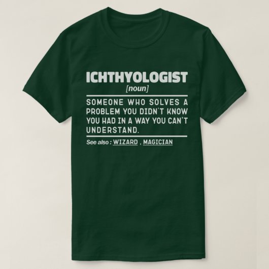 T-shirt Ichthyologue Noun Science Lover étudiant (Design devant)