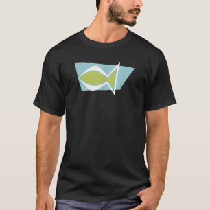 T-shirt Ichthys Jésus Poisson Mid-Siècle christianisme mod