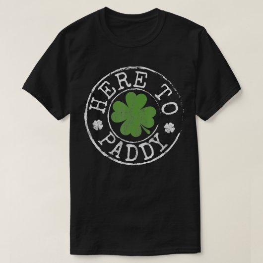 T-shirt Ici à Paddy Funny Clovers Timbre St Patrick's Day (Design devant)