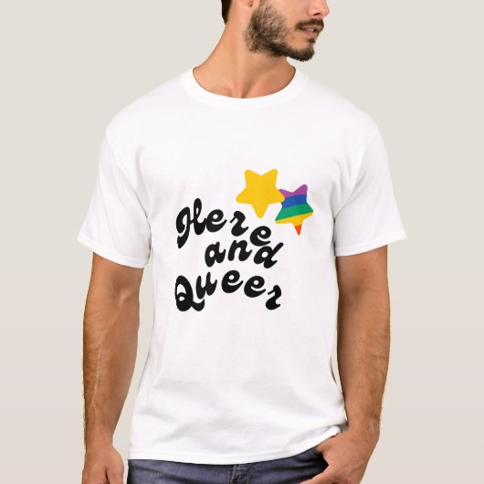 T-shirt Ici et Queer | Fierté | Unisex Tee (Devant)