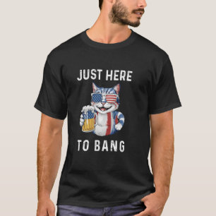T-shirt Ici juste pour agiter le drapeau américain Chat Bo