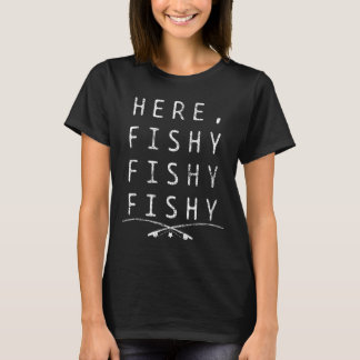 T-shirt Ici pêcheur à la pêche