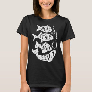 T-shirt Ici Poisson Poisson Drôle Cadeau Pour Les Amateurs