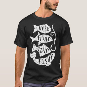 T-shirt Ici Poisson Poisson Drôle Cadeau Pour Les Amateurs