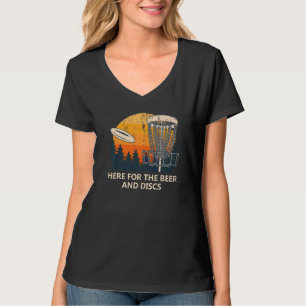 T-shirt Ici Pour Bière Et Disques Boire Disque Golf Alcool