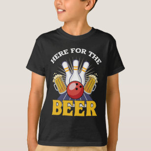T-shirt Ici Pour Boire La Bière Bowling