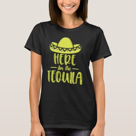 T-shirt Ici pour la Tequila Lime Neon Fiesta Jaune (Devant)