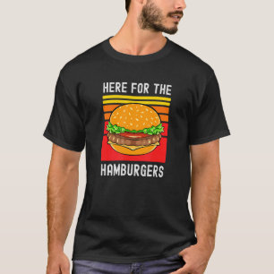 T-shirt Ici pour le hamburger Hamburgers