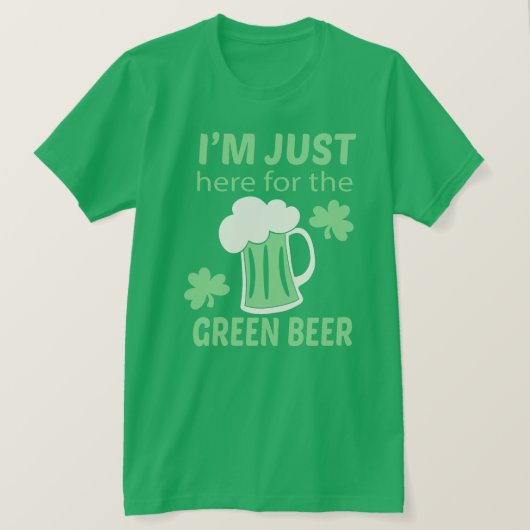T-shirt Ici pour le Jour de la Saint Patrick de bière (Design devant)