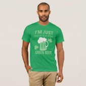 T-shirt Ici pour le Jour de la Saint Patrick de bière (Devant entier)