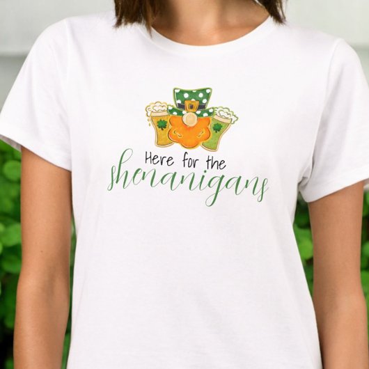 T-shirt Ici pour le St patrick des Shenanigans Leprechaun