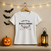 T-shirt Ici pour les Boos & Brews Halloween Tee; Ghost Bee