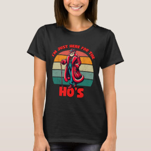 T-shirt Ici pour les filles sexy Santa Noël coquin