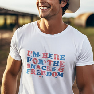 T-shirt Ici Pour Les Snacks & Liberté Le 4 juillet