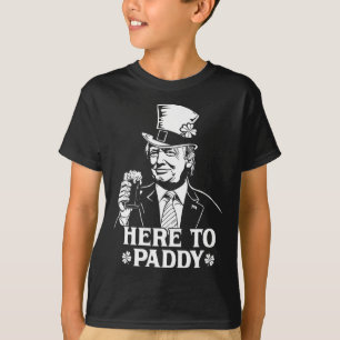 T-shirt Ici pour Paddy Trump Saint-Patrick Chanceux Shamro