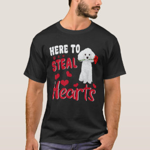 T-shirt Ici pour voler les cœurs drôle jouet caniche valen