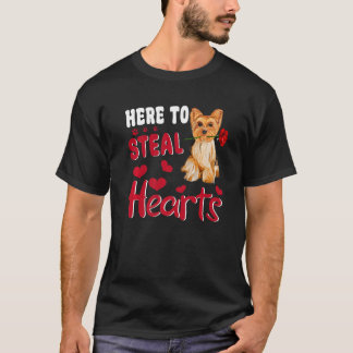 T-shirt Ici pour voler les cœurs Valenti Chien Terrier du