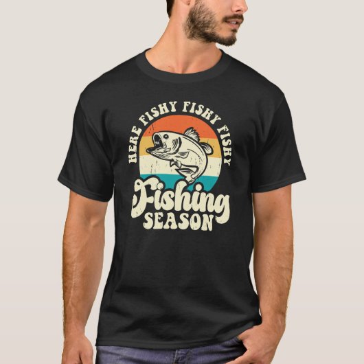 T-shirt Ici saison de pêche poisson poisson (Devant)