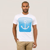 T-shirt Icône Ancre bleue marine moderne (Devant entier)