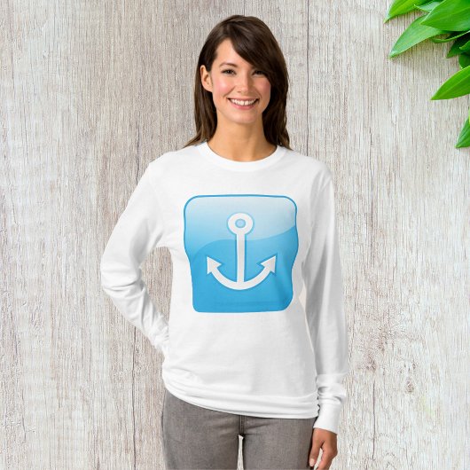 T-shirt Icône Ancre bleue marine moderne