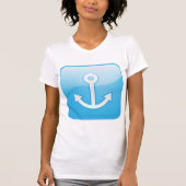 T-shirt Icône Ancre bleue marine moderne (Devant)