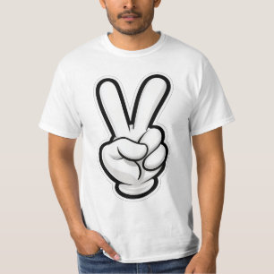 T-shirt Icône classique du symbole de la main de la paix