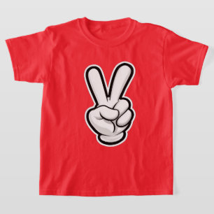 T-shirt Icône Classique du Symbole de la Main de la Paix