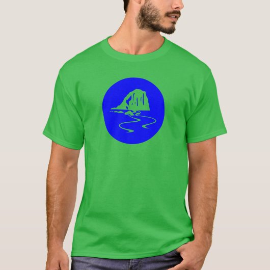 T-shirt Icône d'Arche de Mer Circulaire Bleue Moderne (Devant)