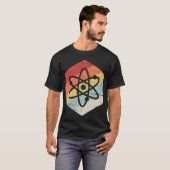 T-shirt Icône d'atome de science rétro ami (Devant entier)