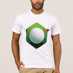 T-shirt Icône de balle de golf stylisée avec fond vert