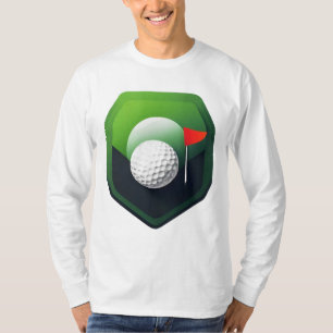 T-shirt Icône de balle de golf stylisée avec fond vert