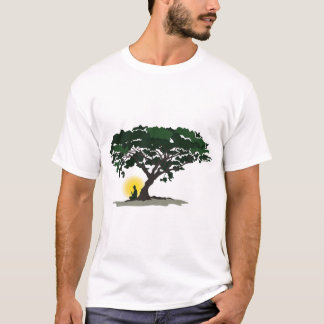 T-shirt Icône de Bouddha méditant silhouette élégante plat