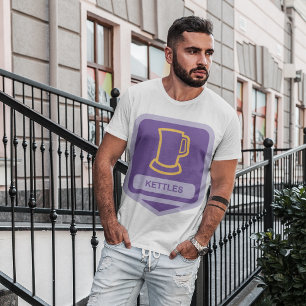 T-shirt Icône de chaudières modernes violettes et jaunes