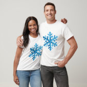 T-shirt Icône de flocon de neige bleu géométrique 3D (Unisexe)