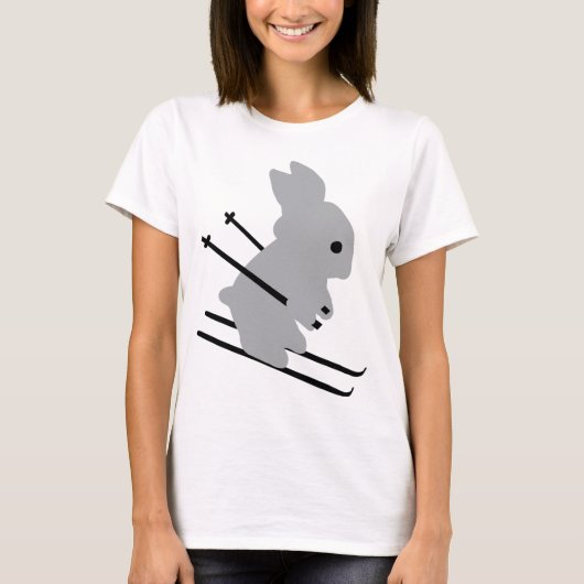 T-shirt icône de lapin de ski (Devant)