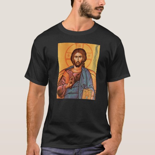 T-shirt Icône de luxe du Christ la chemise de sauveur (Devant)