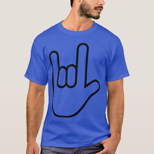 T-shirt Icône de main de rock (Devant)