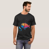 T-shirt Icône de poisson nageant (Devant entier)