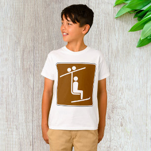 T-shirt Icône de remontée mécanique de ski Rustique Sport 