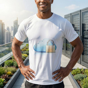 T-shirt Icône de stockage cloud sécurisé avec cadenas