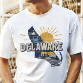 T-shirt Icône de voyage rétro Delaware Graphique