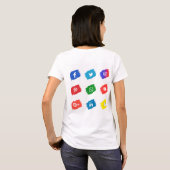 T-shirt icône des médias sociaux (Dos entier)