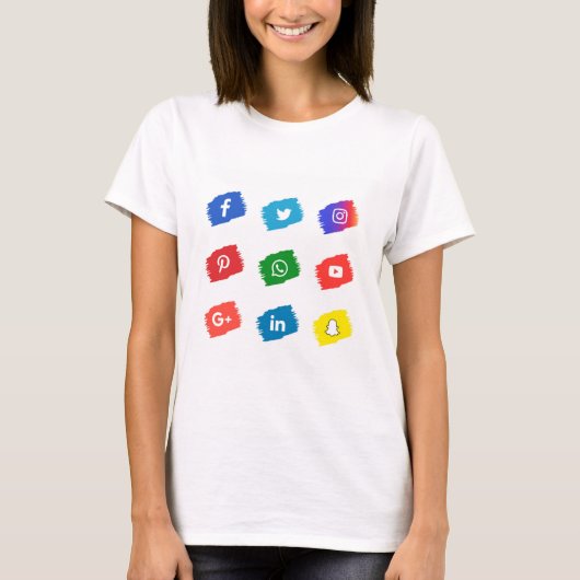 T-shirt icône des médias sociaux (Devant)